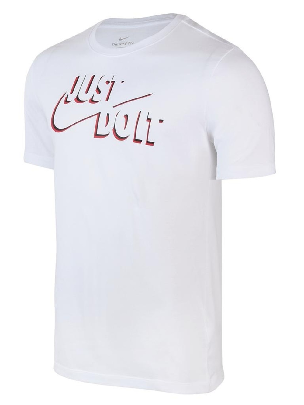Nike White Short Sleeve Tee with Red 'Just Do It' Graphic